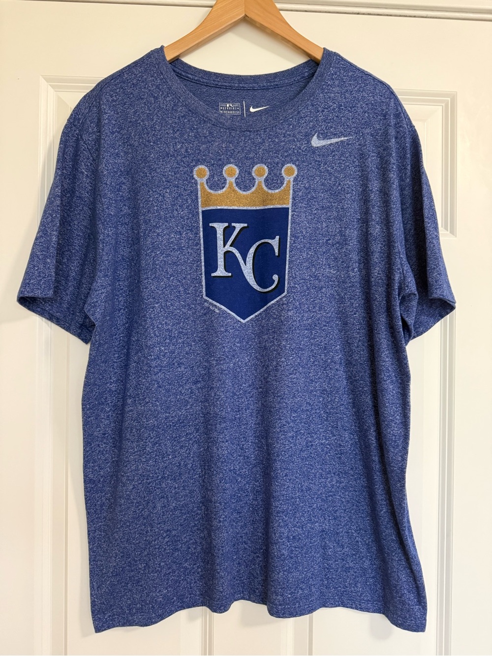 Nike KC Royals Shirt XXL Mens Blue Gold Crown Tee Crewneck Short Sleeve